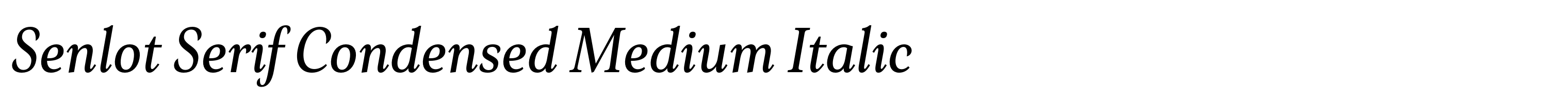 Senlot Serif Condensed Medium Italic
